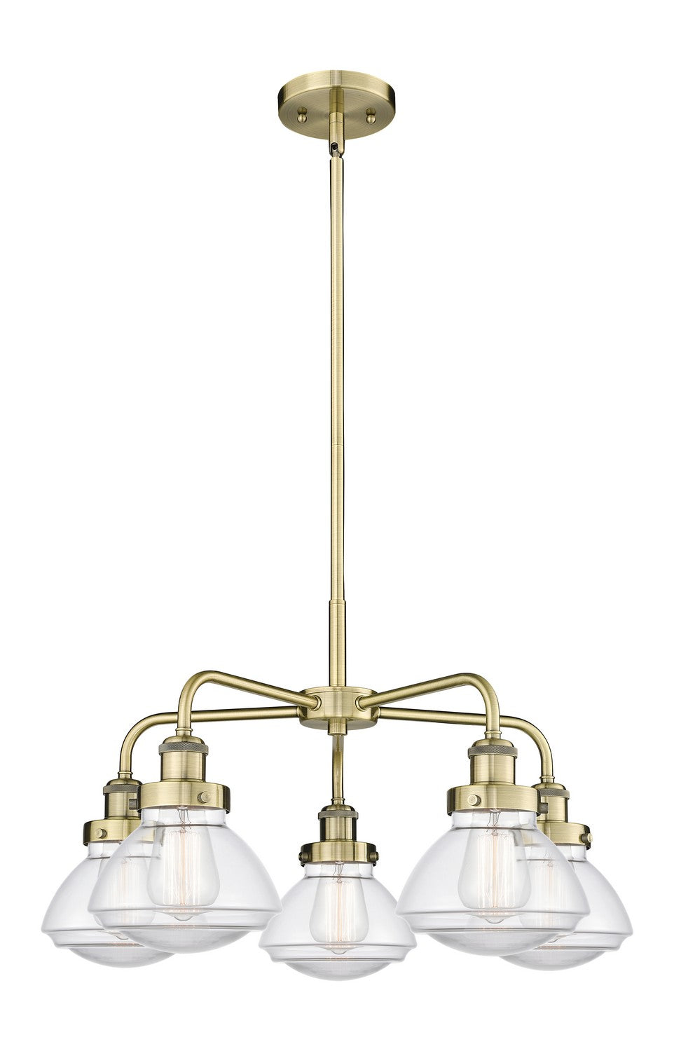 Innovations - 916-5CR-AB-G322 - Five Light Chandelier - Ballston Urban - Antique Brass