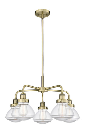 Innovations - 916-5CR-AB-G322 - Five Light Chandelier - Ballston Urban - Antique Brass