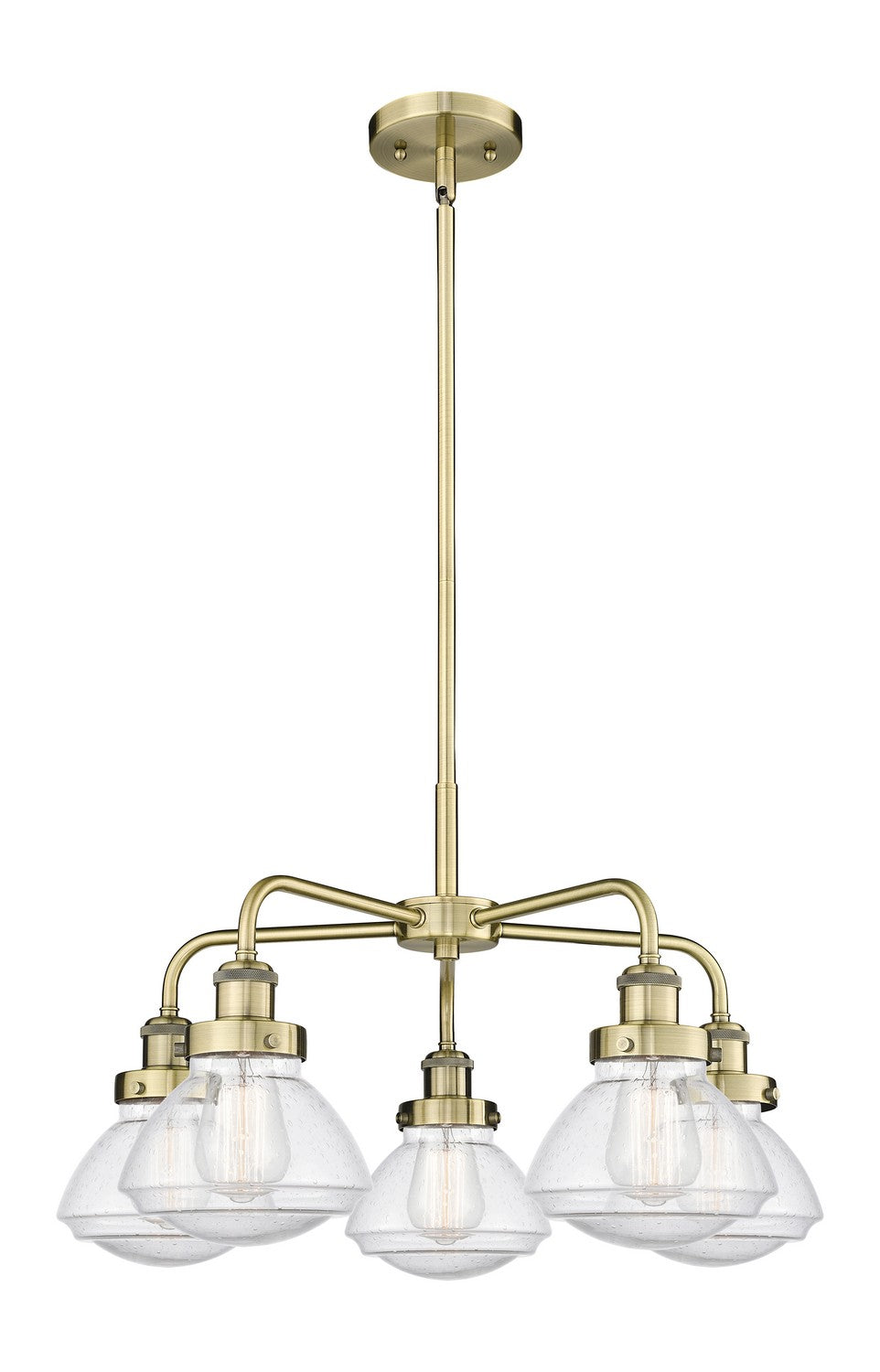 Innovations - 916-5CR-AB-G324 - Five Light Chandelier - Ballston Urban - Antique Brass