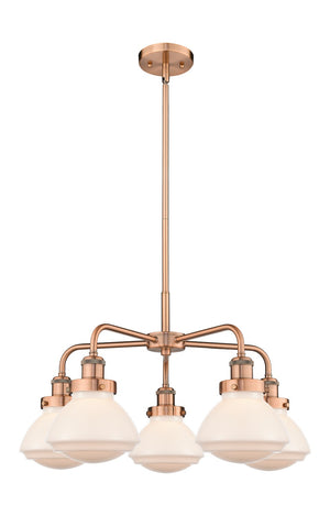 Innovations - 916-5CR-AC-G321 - Five Light Chandelier - Ballston Urban - Antique Copper