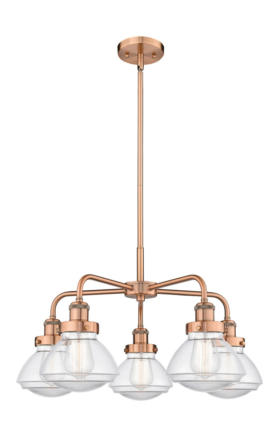 Innovations - 916-5CR-AC-G322 - Five Light Chandelier - Ballston Urban - Antique Copper