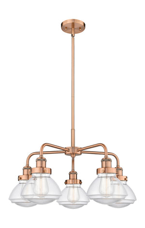 Innovations - 916-5CR-AC-G322 - Five Light Chandelier - Ballston Urban - Antique Copper