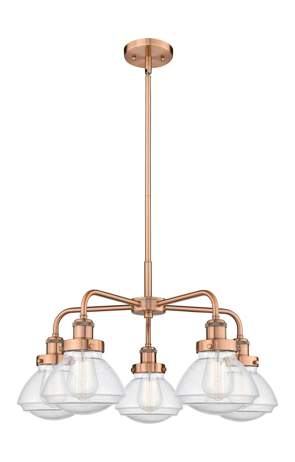 Innovations - 916-5CR-AC-G324 - Five Light Chandelier - Ballston Urban - Antique Copper