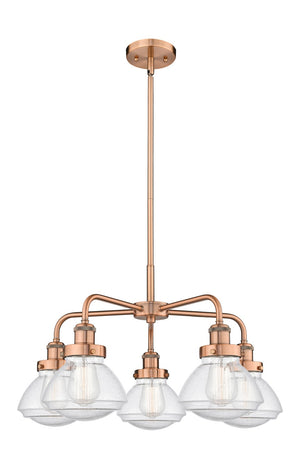 Innovations - 916-5CR-AC-G324 - Five Light Chandelier - Ballston Urban - Antique Copper