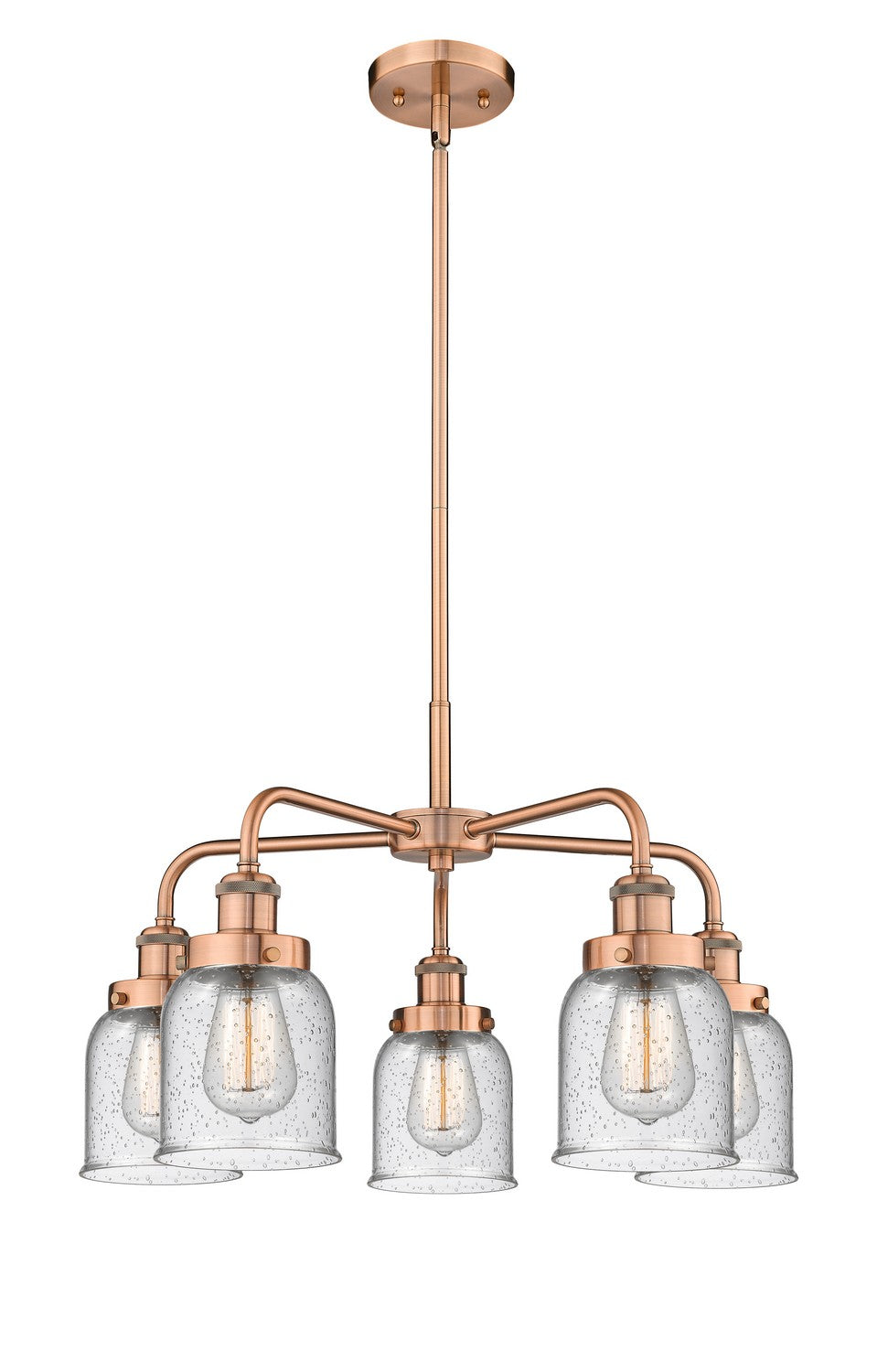 Innovations - 916-5CR-AC-G54 - Five Light Chandelier - Ballston Urban - Antique Copper