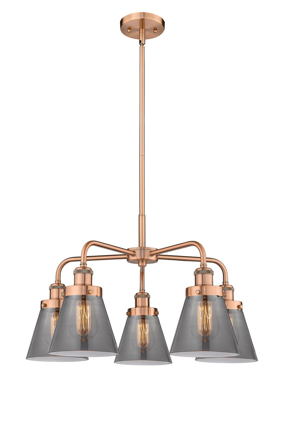 Innovations - 916-5CR-AC-G63 - Five Light Chandelier - Ballston Urban - Antique Copper