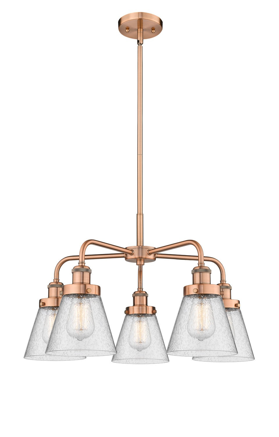 Innovations - 916-5CR-AC-G64 - Five Light Chandelier - Ballston Urban - Antique Copper