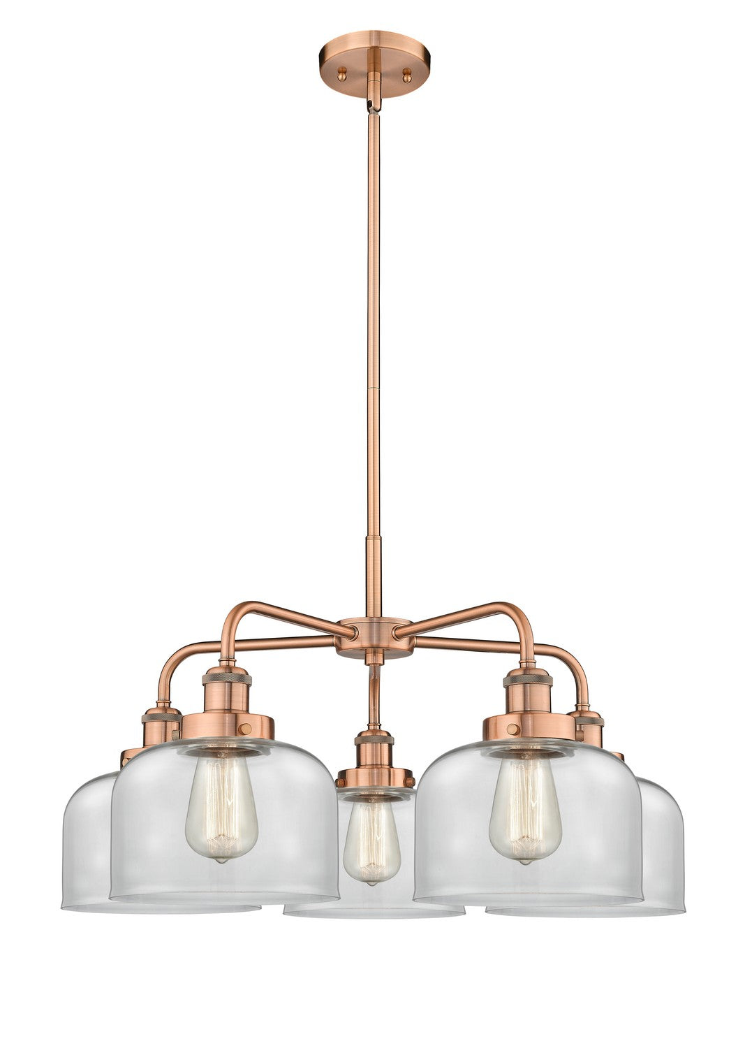 Innovations - 916-5CR-AC-G72 - Five Light Chandelier - Ballston Urban - Antique Copper