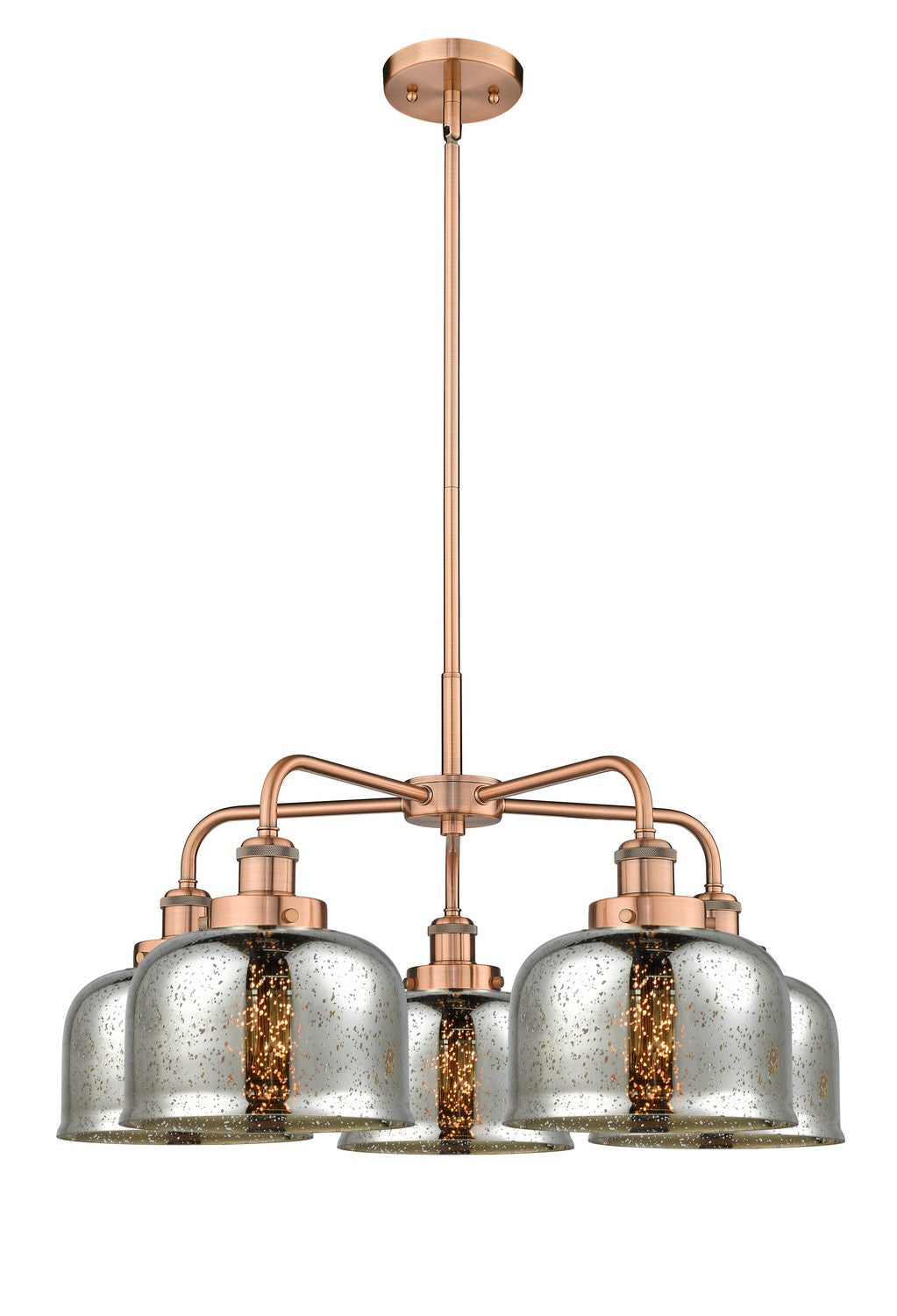 Innovations - 916-5CR-AC-G78 - Five Light Chandelier - Ballston Urban - Antique Copper