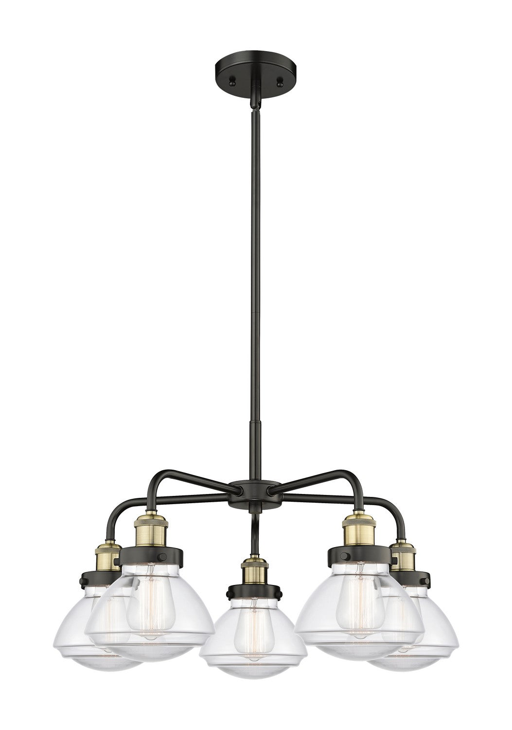 Innovations - 916-5CR-BAB-G322 - Five Light Chandelier - Downtown Urban - Black Antique Brass