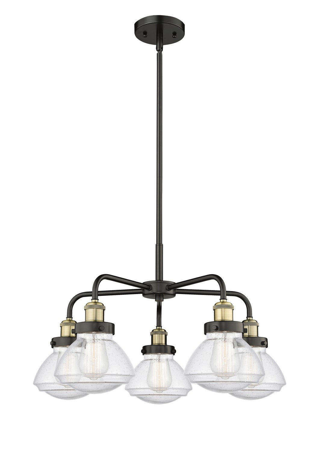 Innovations - 916-5CR-BAB-G324 - Five Light Chandelier - Downtown Urban - Black Antique Brass