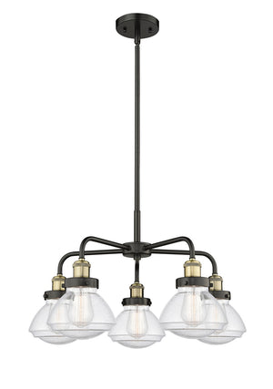 Innovations - 916-5CR-BAB-G324 - Five Light Chandelier - Downtown Urban - Black Antique Brass