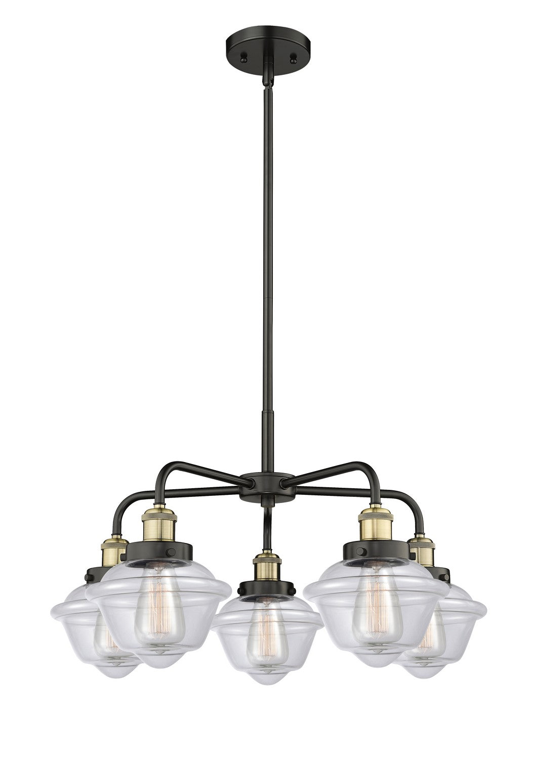 Innovations - 916-5CR-BAB-G532 - Five Light Chandelier - Downtown Urban - Black Antique Brass