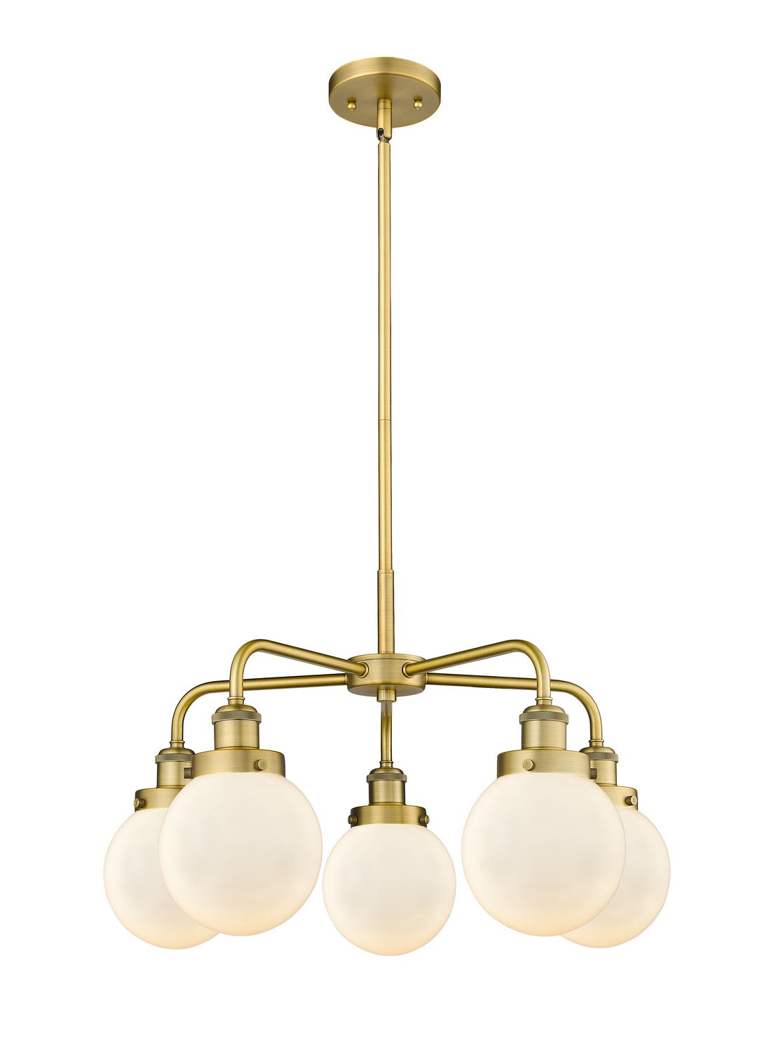 Innovations - 916-5CR-BB-G201-6 - Five Light Chandelier - Ballston Urban - Brushed Brass