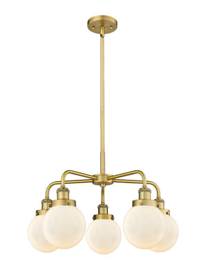 Innovations - 916-5CR-BB-G201-6 - Five Light Chandelier - Ballston Urban - Brushed Brass