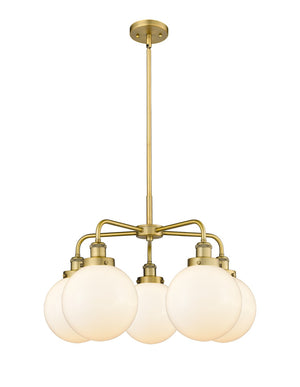 Innovations - 916-5CR-BB-G201-8 - Five Light Chandelier - Ballston Urban - Brushed Brass