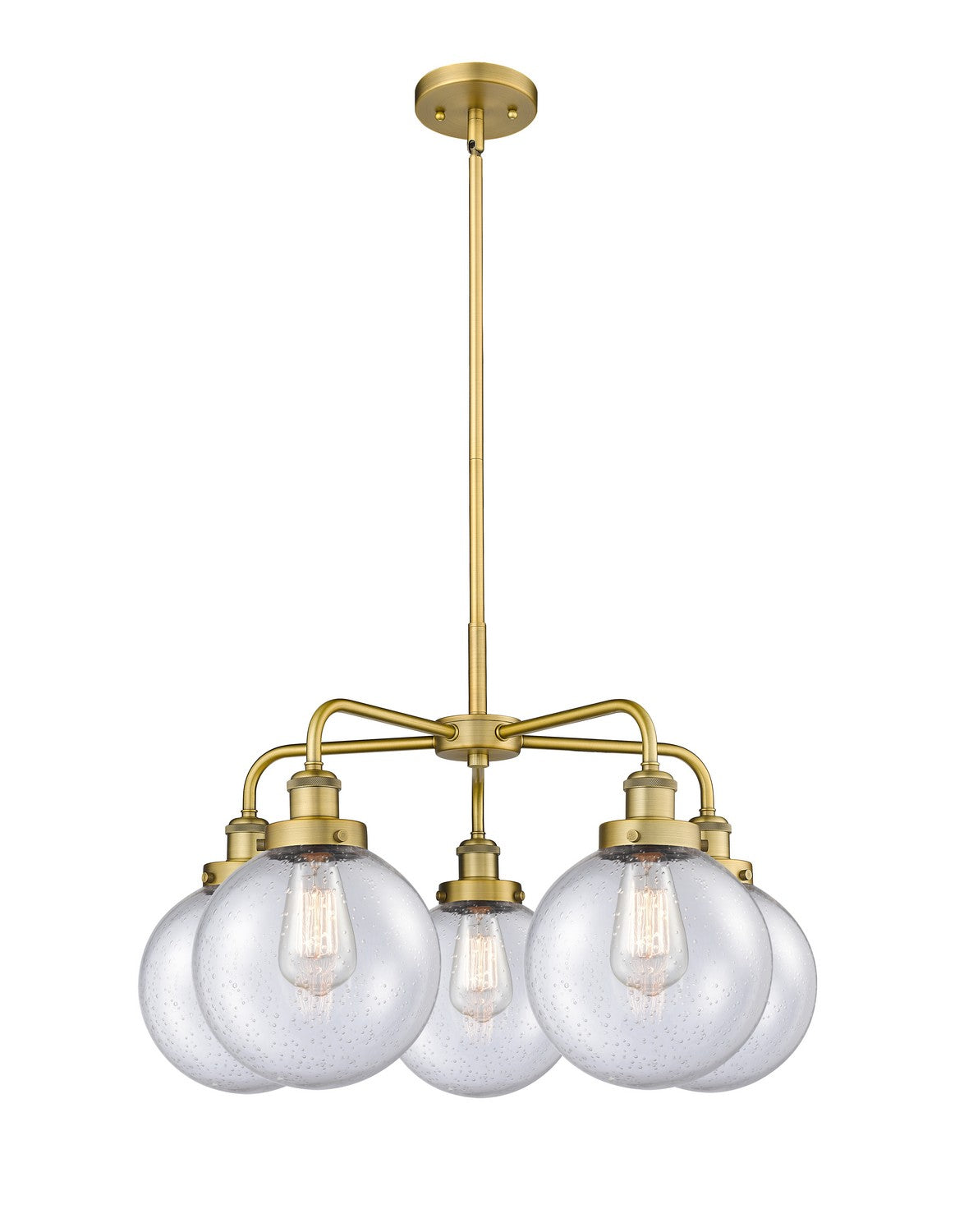 Innovations - 916-5CR-BB-G204-8 - Five Light Chandelier - Ballston Urban - Brushed Brass