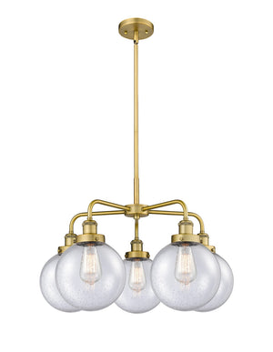 Innovations - 916-5CR-BB-G204-8 - Five Light Chandelier - Ballston Urban - Brushed Brass