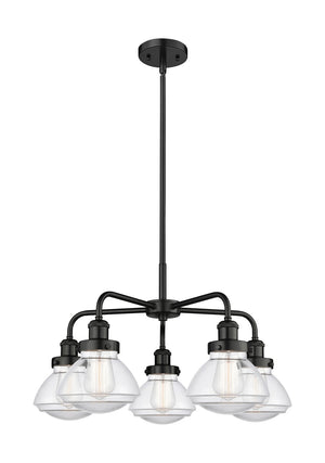 Innovations - 916-5CR-BK-G322 - Five Light Chandelier - Downtown Urban - Matte Black