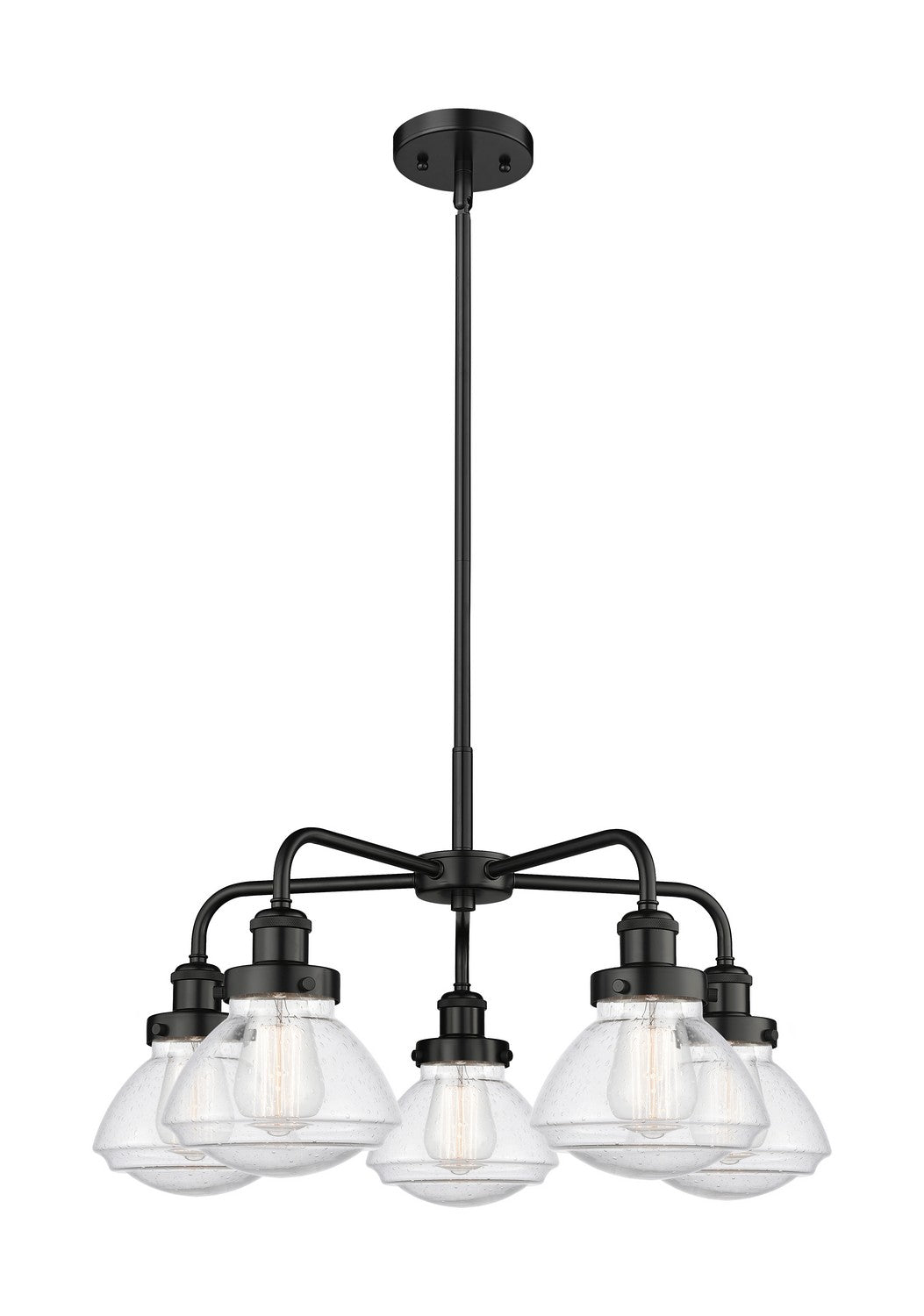 Innovations - 916-5CR-BK-G324 - Five Light Chandelier - Downtown Urban - Matte Black