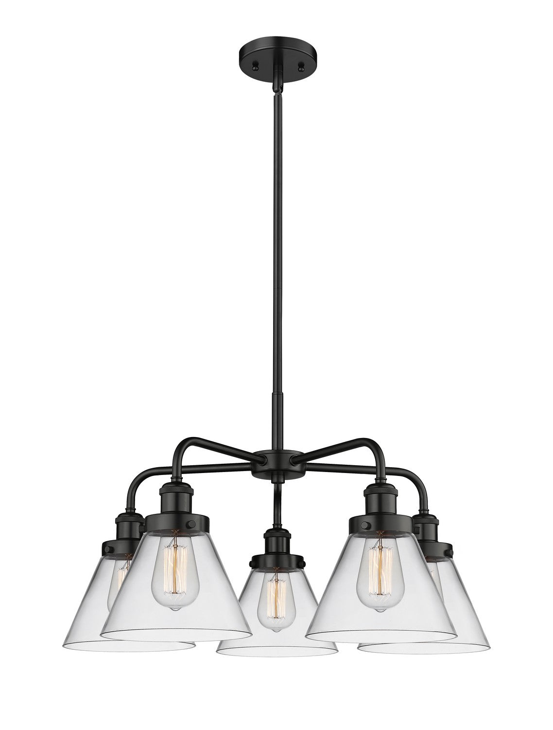 Innovations - 916-5CR-BK-G42 - Five Light Chandelier - Downtown Urban - Matte Black