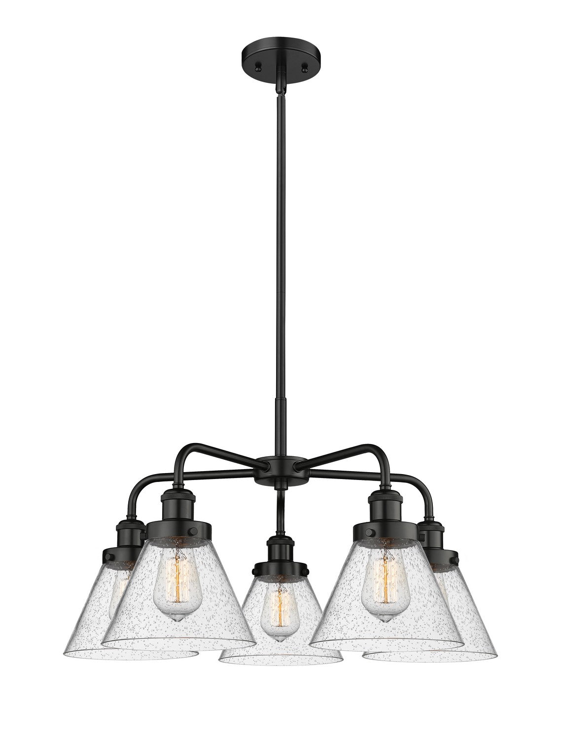 Innovations - 916-5CR-BK-G44 - Five Light Chandelier - Downtown Urban - Matte Black