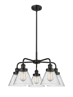 Innovations - 916-5CR-BK-G44 - Five Light Chandelier - Downtown Urban - Matte Black