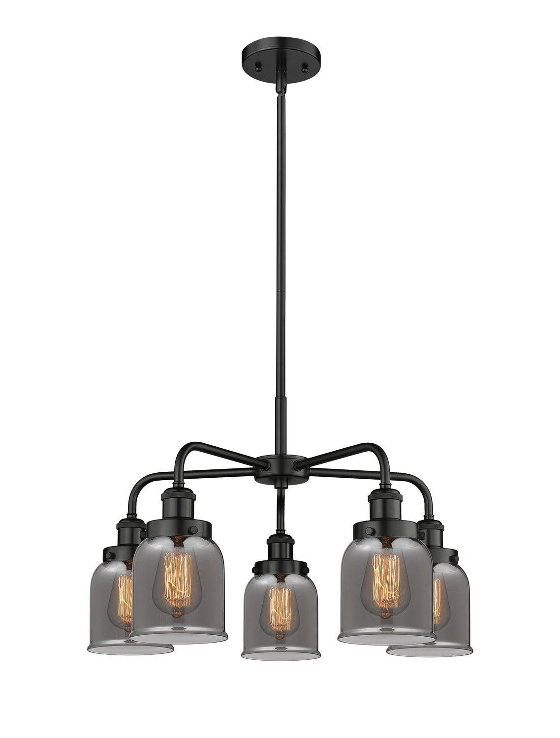 Innovations - 916-5CR-BK-G53 - Five Light Chandelier - Downtown Urban - Matte Black