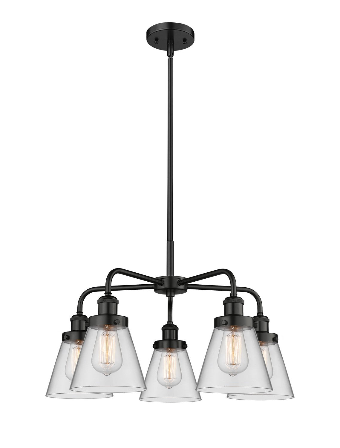 Innovations - 916-5CR-BK-G62 - Five Light Chandelier - Downtown Urban - Matte Black