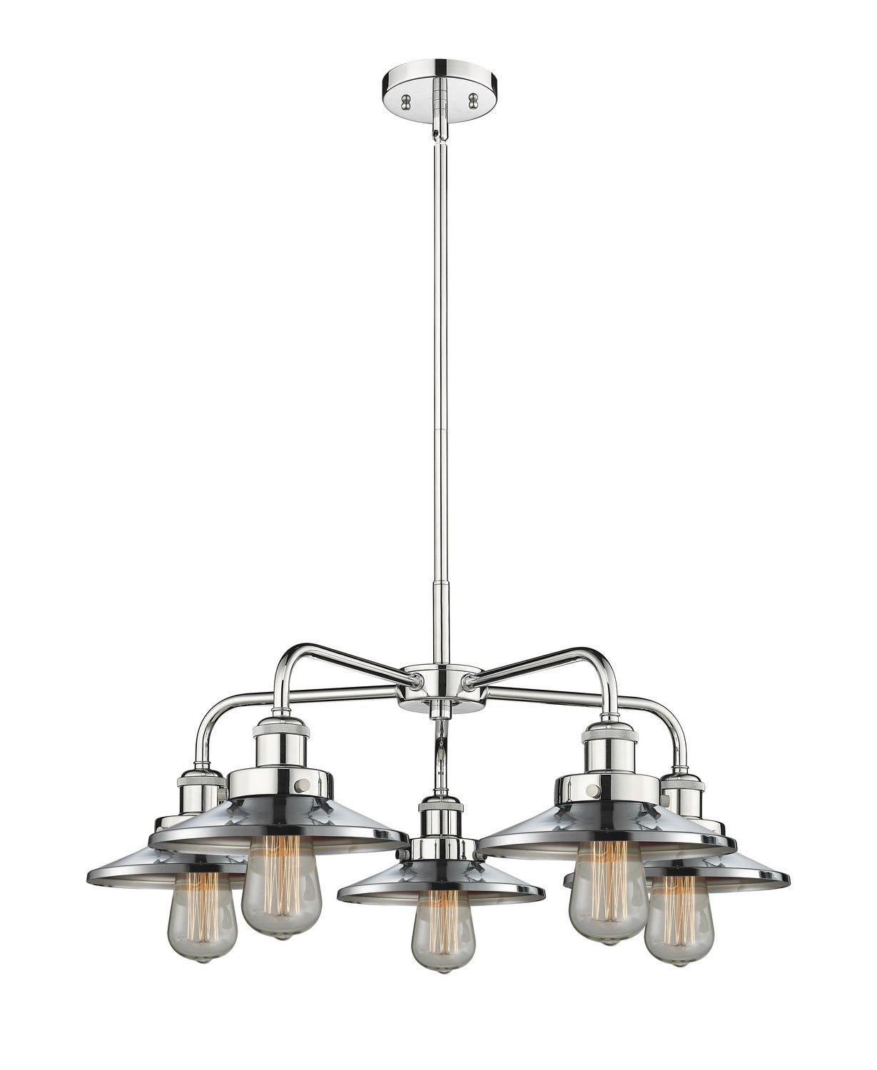 Innovations - 916-5CR-PC-M7-PC - Five Light Chandelier - Ballston Urban - Polished Chrome