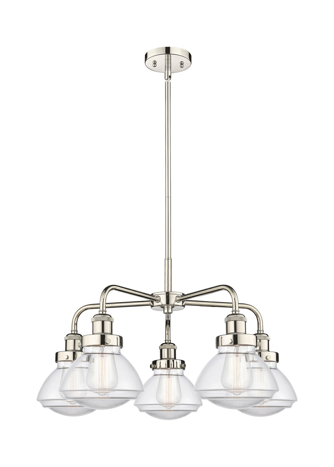 Innovations - 916-5CR-PN-G322 - Five Light Chandelier - Ballston Urban - Polished Nickel