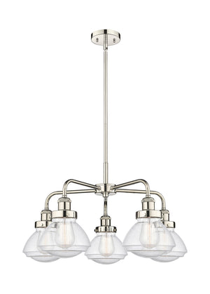 Innovations - 916-5CR-PN-G324 - Five Light Chandelier - Ballston Urban - Polished Nickel