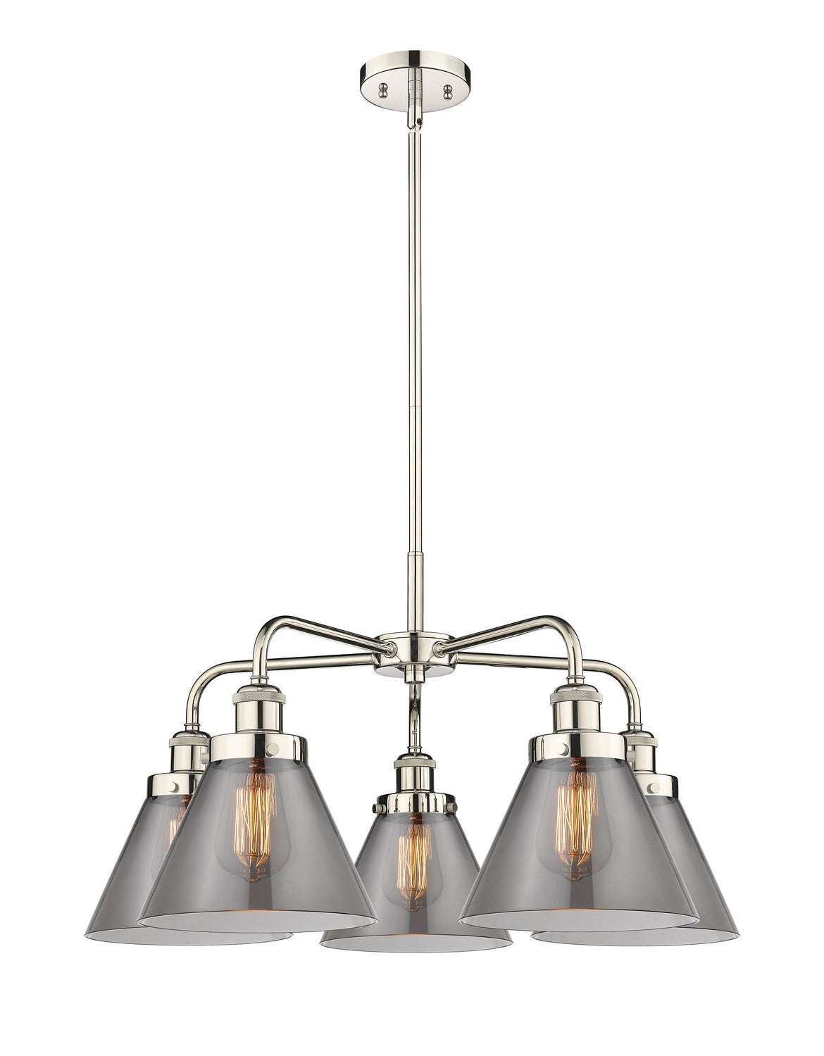 Innovations - 916-5CR-PN-G43 - Five Light Chandelier - Ballston Urban - Polished Nickel