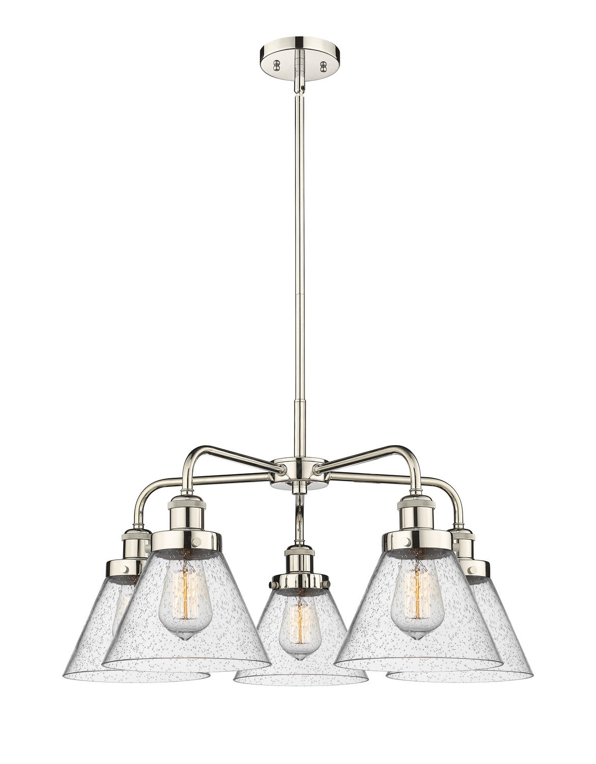 Innovations - 916-5CR-PN-G44 - Five Light Chandelier - Ballston Urban - Polished Nickel