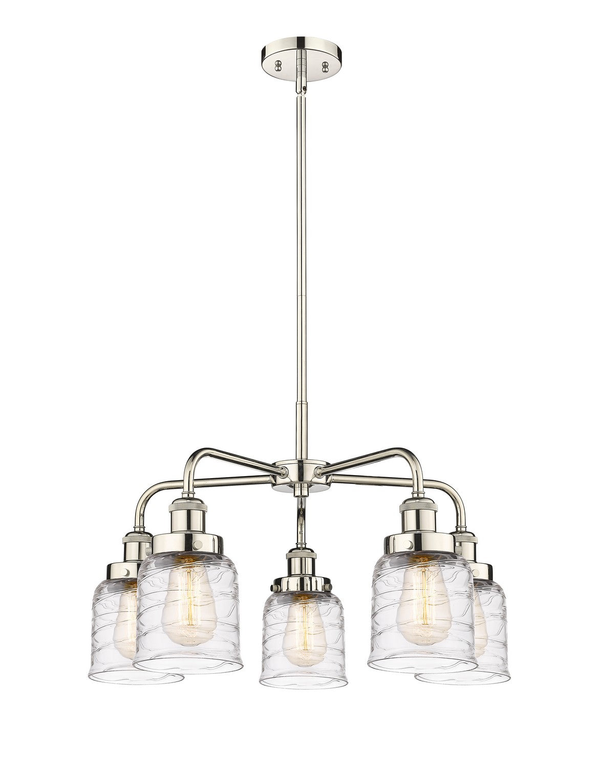 Innovations - 916-5CR-PN-G513 - Five Light Chandelier - Ballston Urban - Polished Nickel