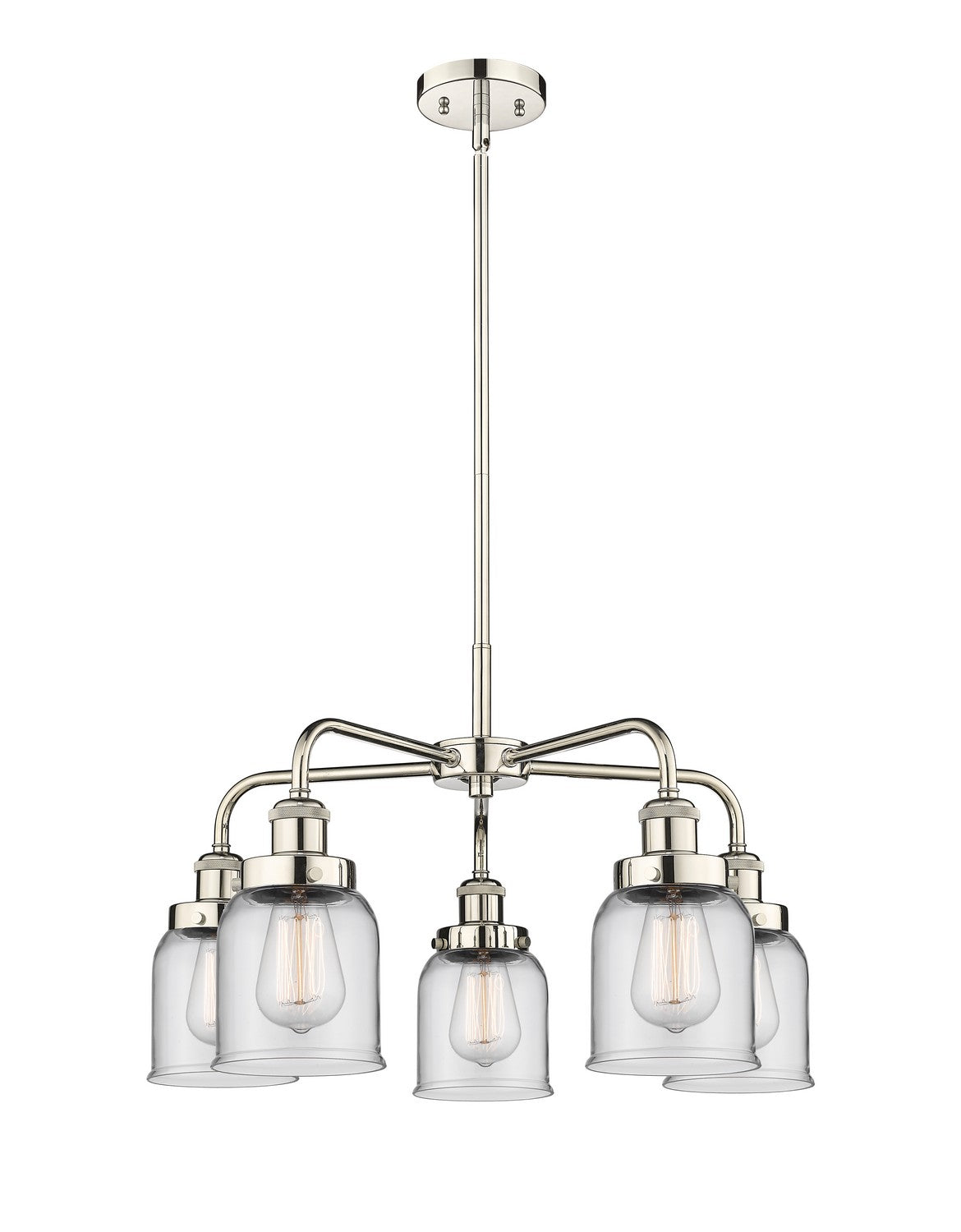 Innovations - 916-5CR-PN-G52 - Five Light Chandelier - Ballston Urban - Polished Nickel