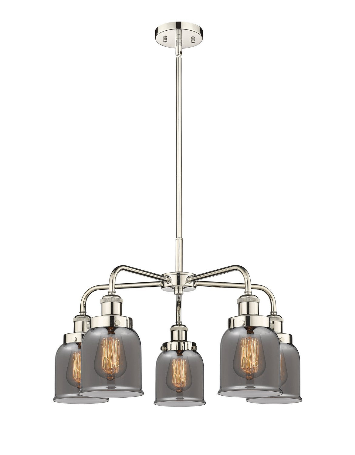 Innovations - 916-5CR-PN-G53 - Five Light Chandelier - Ballston Urban - Polished Nickel