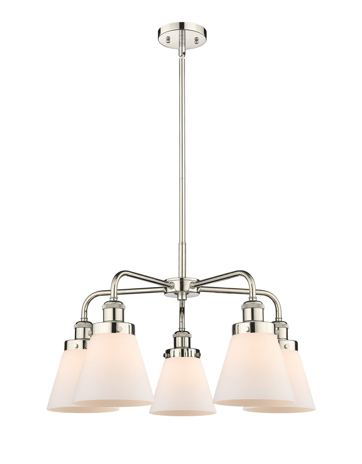 Innovations - 916-5CR-PN-G61 - Five Light Chandelier - Ballston Urban - Polished Nickel