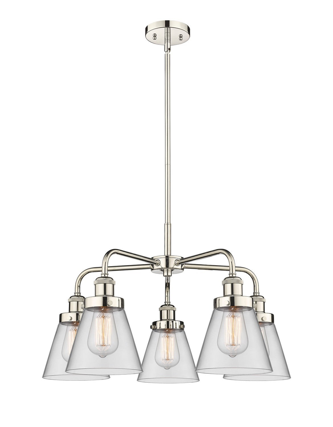 Innovations - 916-5CR-PN-G62 - Five Light Chandelier - Ballston Urban - Polished Nickel