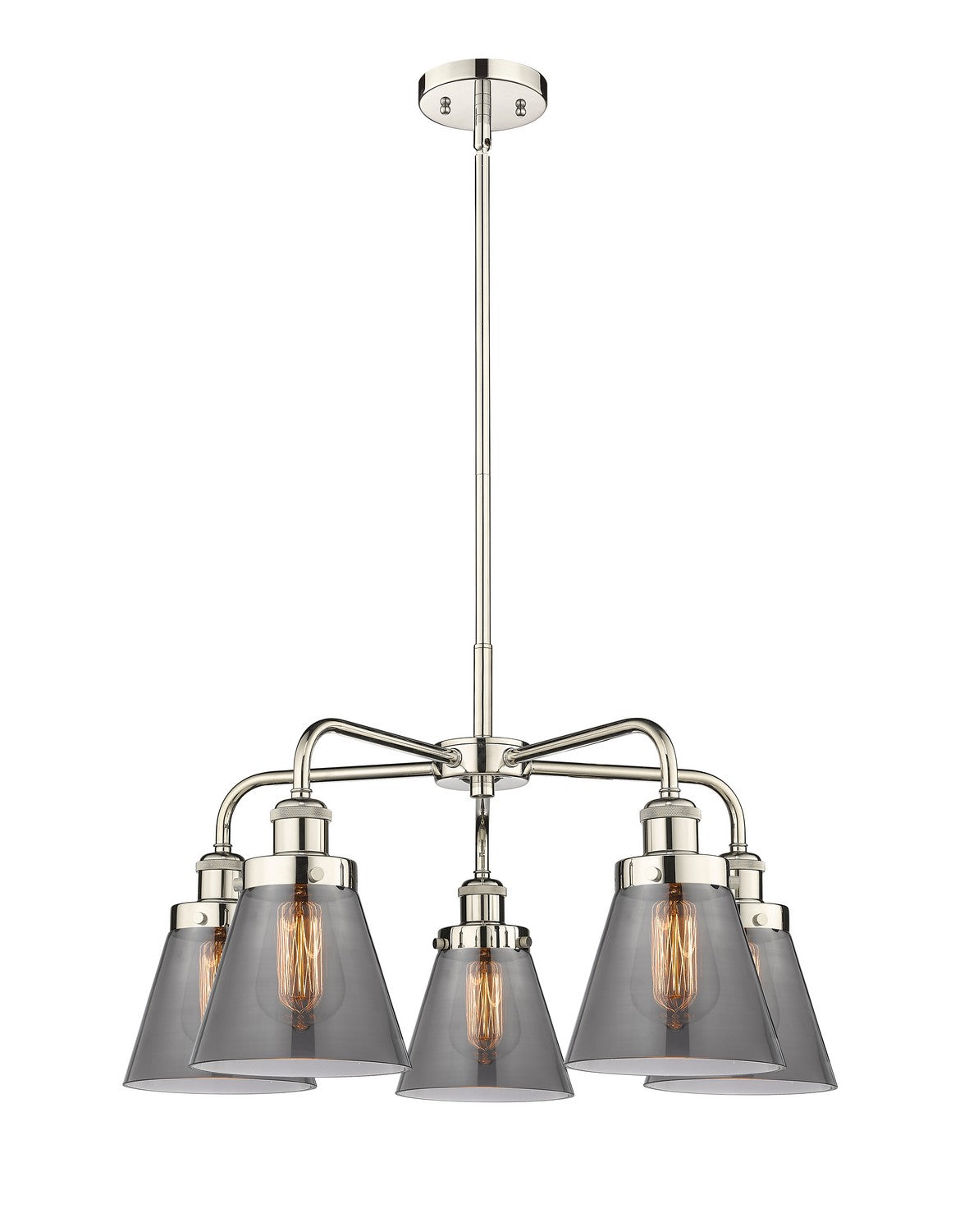 Innovations - 916-5CR-PN-G63 - Five Light Chandelier - Ballston Urban - Polished Nickel