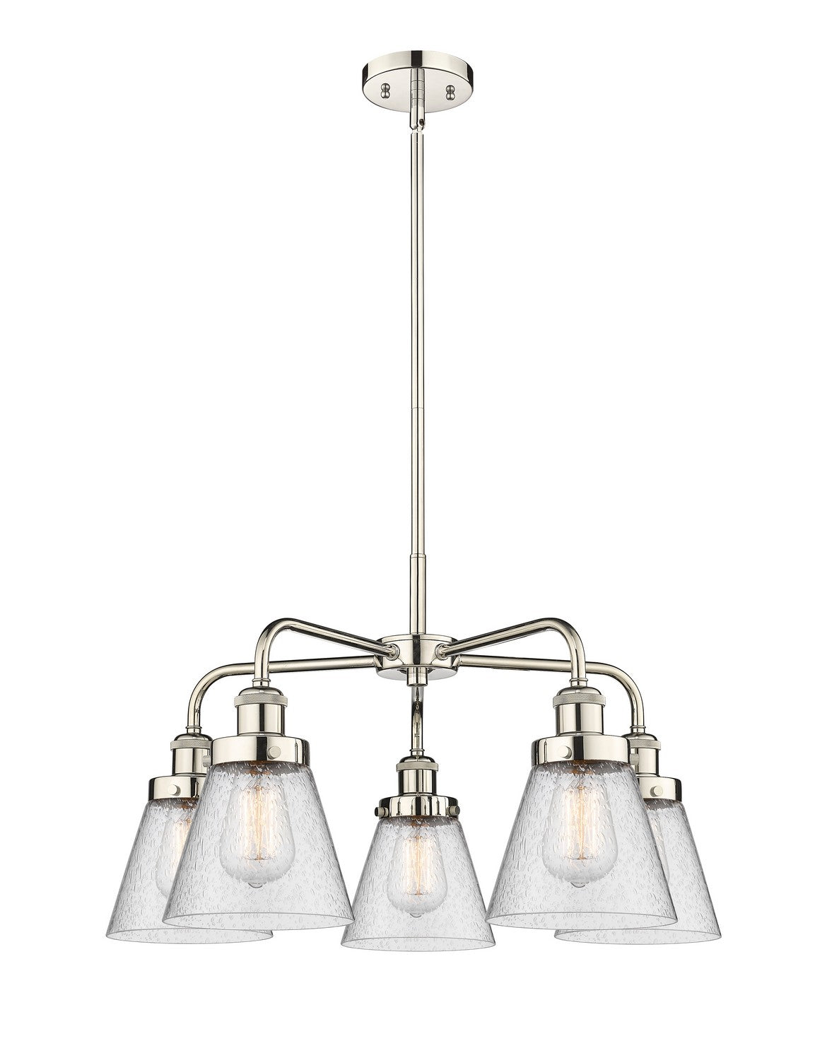 Innovations - 916-5CR-PN-G64 - Five Light Chandelier - Ballston Urban - Polished Nickel