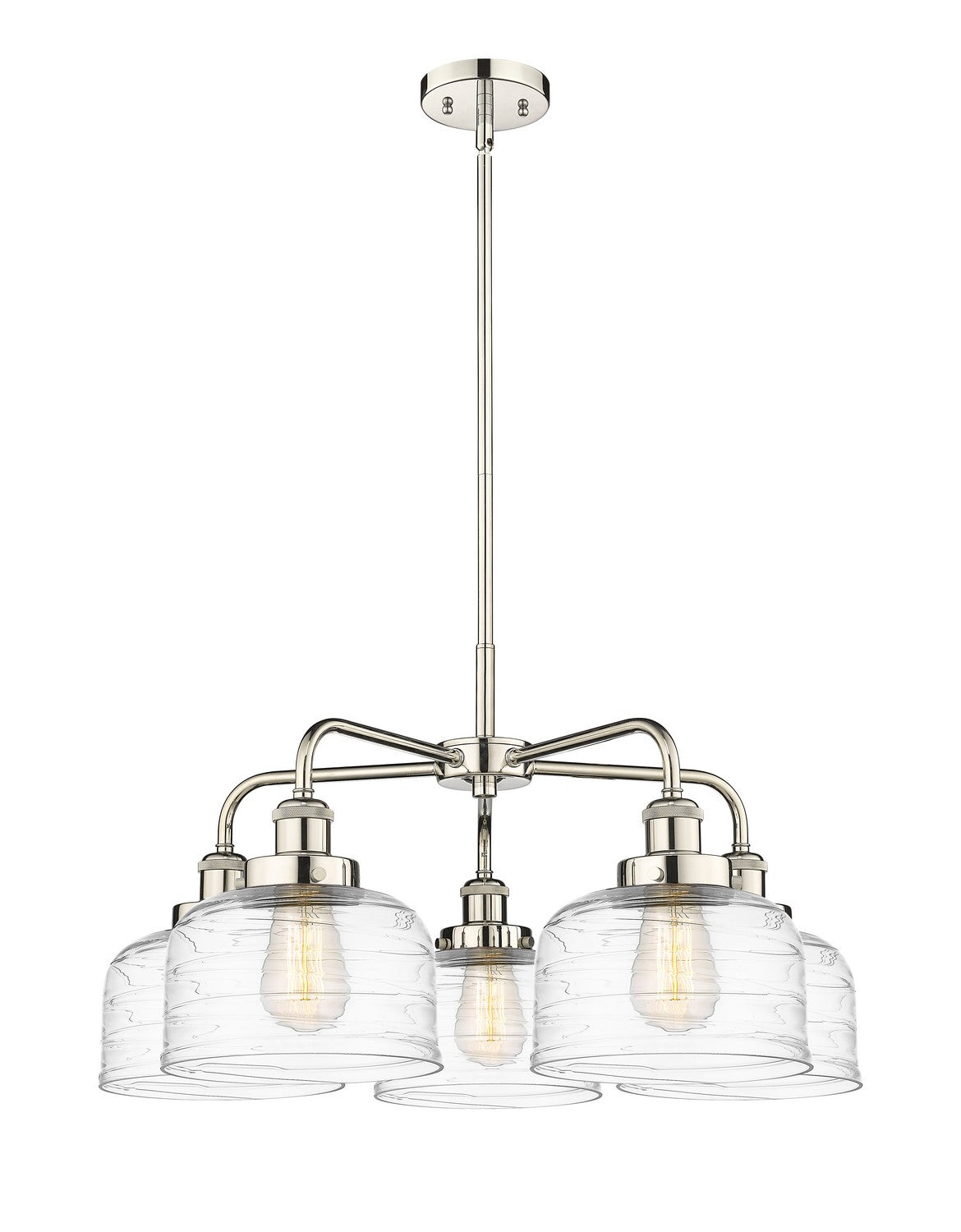 Innovations - 916-5CR-PN-G713 - Five Light Chandelier - Ballston Urban - Polished Nickel