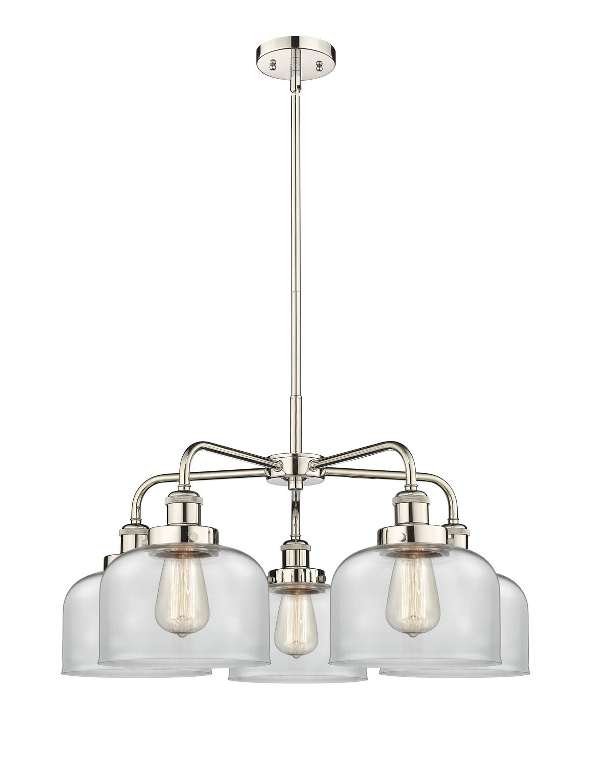 Innovations - 916-5CR-PN-G72 - Five Light Chandelier - Ballston Urban - Polished Nickel