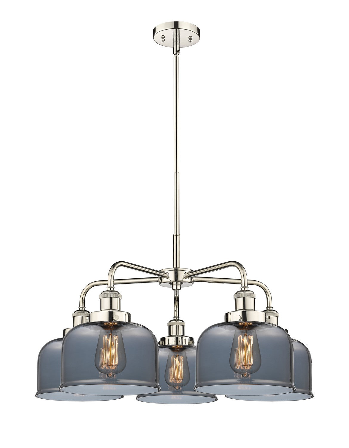 Innovations - 916-5CR-PN-G73 - Five Light Chandelier - Ballston Urban - Polished Nickel