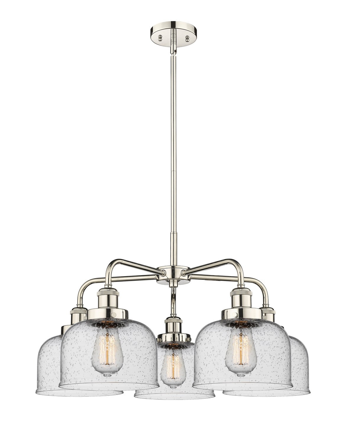 Innovations - 916-5CR-PN-G74 - Five Light Chandelier - Ballston Urban - Polished Nickel