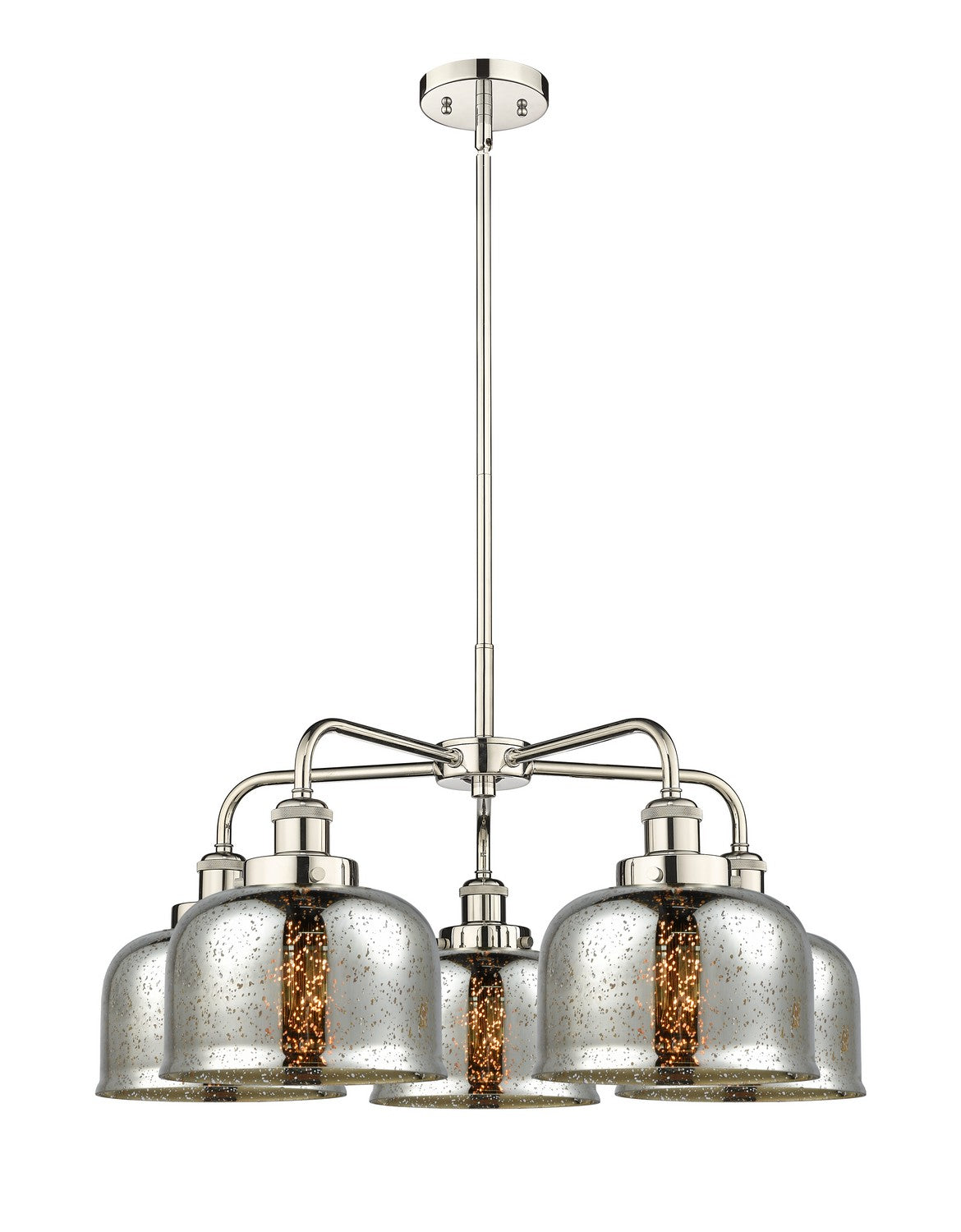 Innovations - 916-5CR-PN-G78 - Five Light Chandelier - Ballston Urban - Polished Nickel