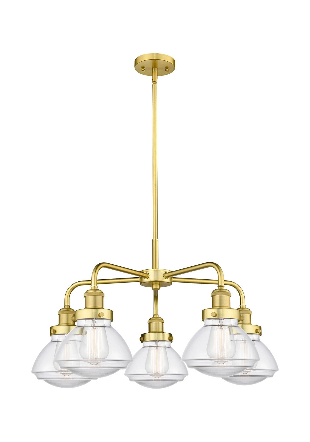 Innovations - 916-5CR-SG-G322 - Five Light Chandelier - Ballston Urban - Satin Gold