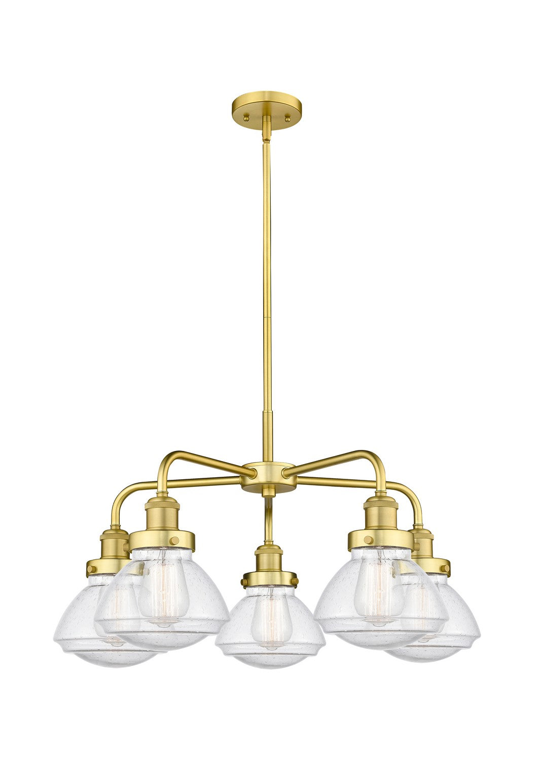 Innovations - 916-5CR-SG-G324 - Five Light Chandelier - Ballston Urban - Satin Gold