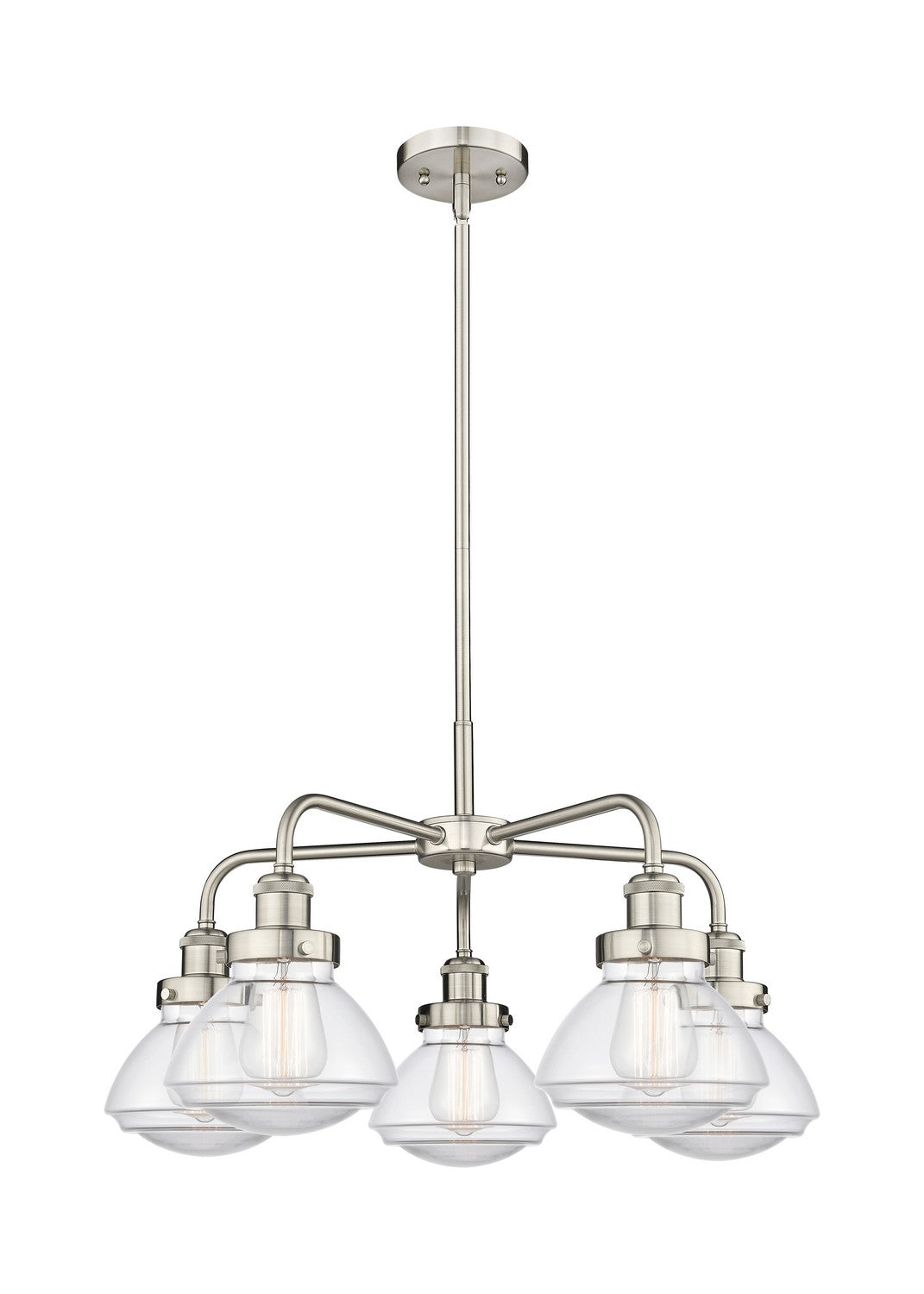 Innovations - 916-5CR-SN-G322 - Five Light Chandelier - Ballston Urban - Satin Nickel