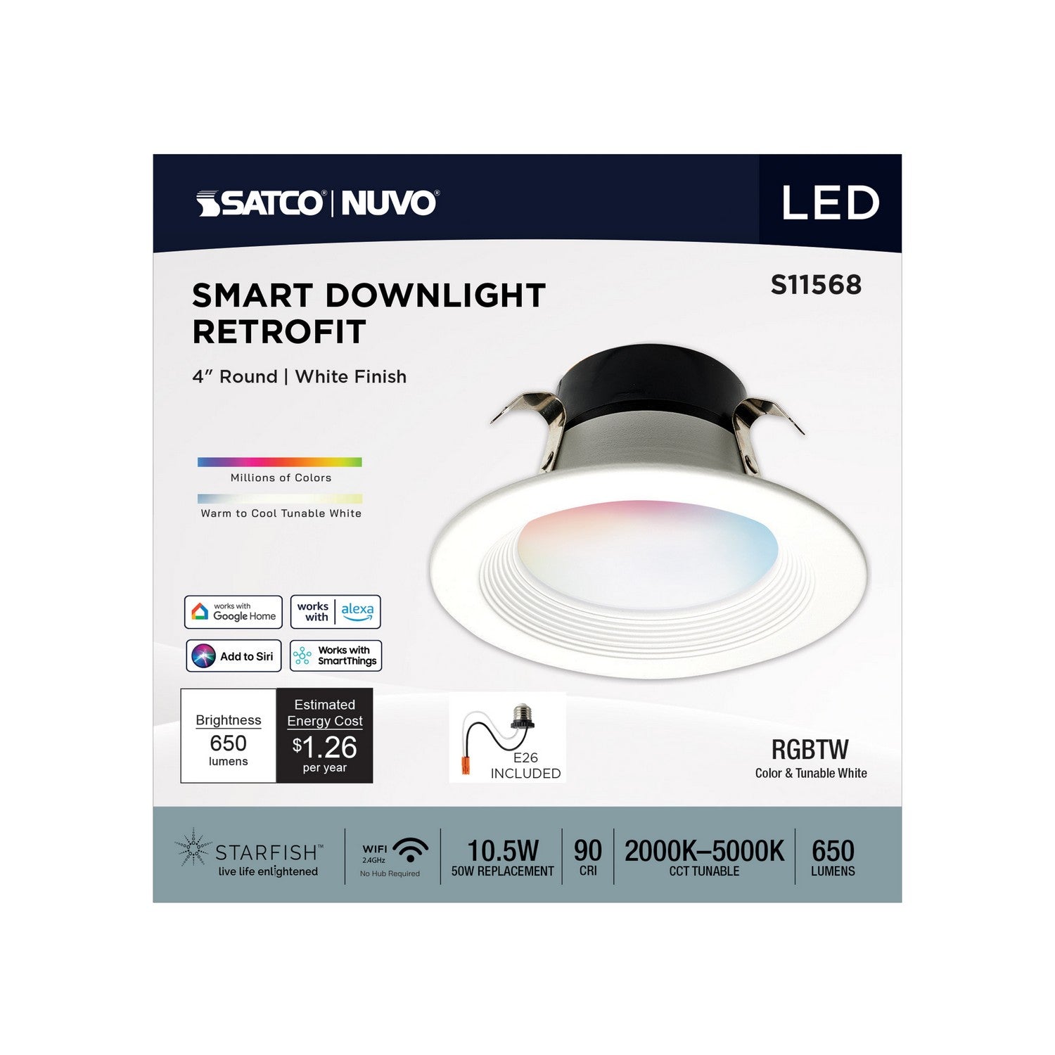 Satco - S11568 - LED Downlight - White